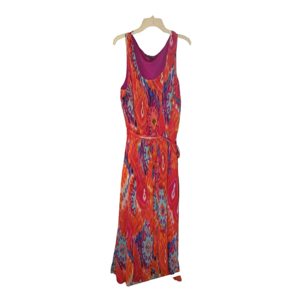 ADRESSING WOMAN. 2X, CHIFFON SUMMER DRESS, PATTERNED DRESS